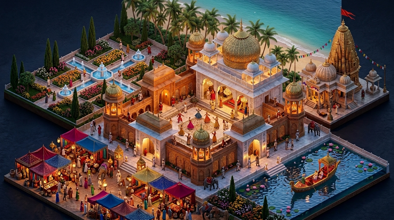 3D Royal Indian Mughal Mahal and Kingdom